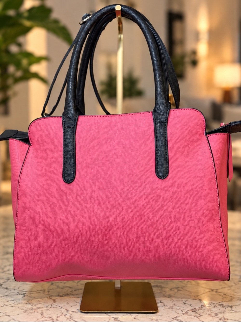 Tricolor Tote Bag - Black White Pink- Comes With Dust bag - Picture 4 of 9